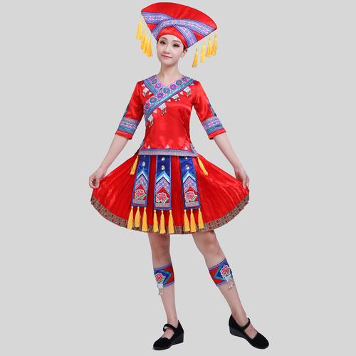 新款广西壮族女装舞蹈演出服少数民族服装三月三月三三歌民族服装